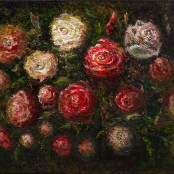 Painting titled "Baroque" by Mila Moroko, Original Artwork, Oil Mounted on Wood Stretcher frame