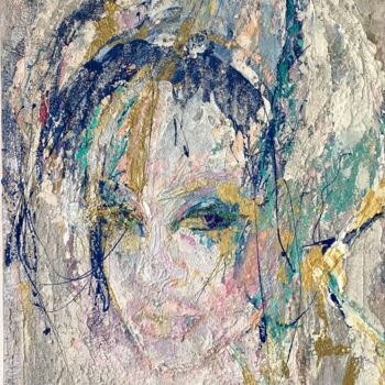 Schilderij getiteld "Femme Baroque #3" door Milanda De Mont, Origineel Kunstwerk, Acryl Gemonteerd op Frame voor houten bran…