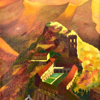 Painting titled "St Martin du Canigou" by François Milcar, Original Artwork