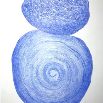 Σχέδιο με τίτλο "Dos Gardenias Azul" από Miler Art, Αυθεντικά έργα τέχνης, Μολύβι