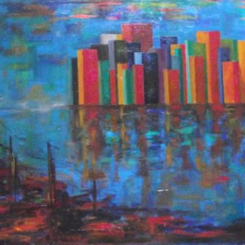 Painting titled "sognando-newyork-3.…" by Milla, Original Artwork, Oil