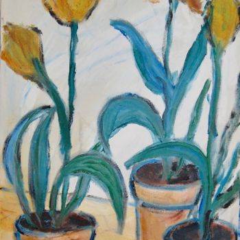 绘画 标题为“tulipas amarelas” 由Milu Petersen, 原创艺术品