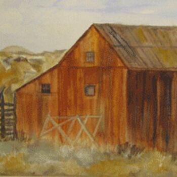 Painting titled "Red Barn" by Carol Hare, Original Artwork