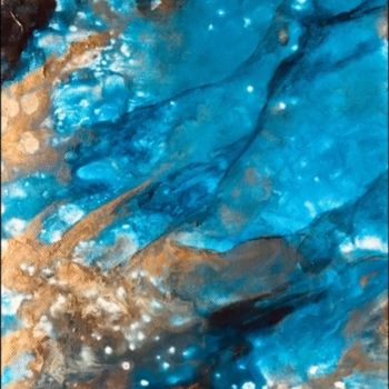Ζωγραφική με τίτλο "L'ocean" από Mina Casassus, Αυθεντικά έργα τέχνης, Ακρυλικό