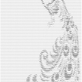 "Ascii-Art Peacock" başlıklı Dijital Sanat Mina Nakamura tarafından, Orijinal sanat, 2D Dijital Çalışma