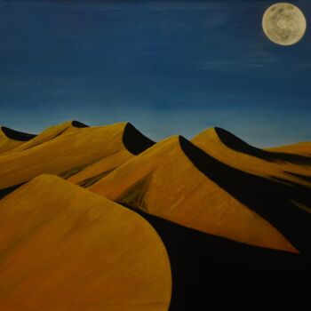 Peinture intitulée ""Dunes"" par Mina Saouti, Œuvre d'art originale, Acrylique Monté sur Châssis en bois