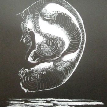 Peinture intitulée "Oreille-coquillage…" par Yanick Douet, Œuvre d'art originale