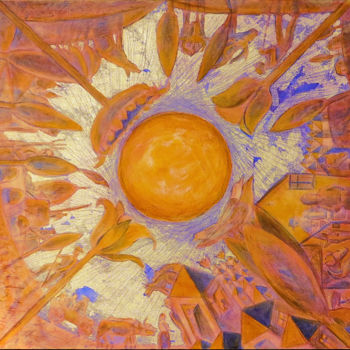 Pintura titulada "Cer de vara/Ciel d'…" por Mircea Nechita, Obra de arte original, Acrílico