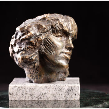 Sculpture titled "Portrait of a stran…" by Mircea Puscas, Original Artwork, Stone