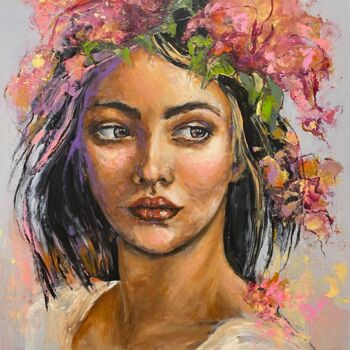 "Flowers on my head" başlıklı Tablo Miri Baruch tarafından, Orijinal sanat, Akrilik