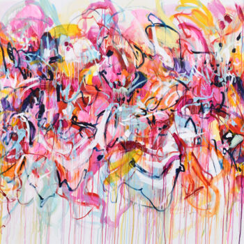 Картина под названием "Bloom All the Way" - Misako Chida, Подлинное произведение искусства, Акрил