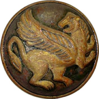 Artisanat intitulée "медальйон-герб "гри…" par Mikhail Taran, Œuvre d'art originale