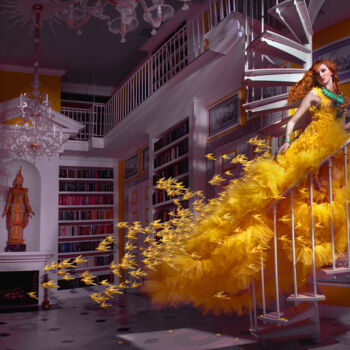 Fotografia intitulada "Away with the Canar…" por Miss Aniela, Obras de arte originais, Fotografia Manipulada