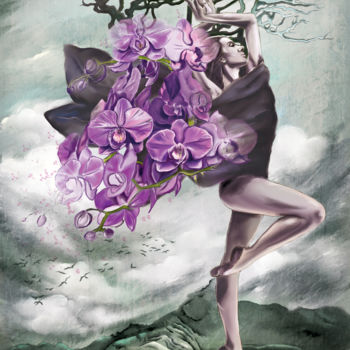 Arte digitale intitolato "Dance (Wild Orchid)" da Olha Vicockaya, Opera d'arte originale, Pittura digitale
