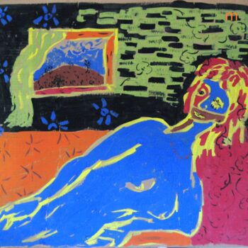 Pintura intitulada "through a window" por Mi Tina, Obras de arte originais, Têmpera