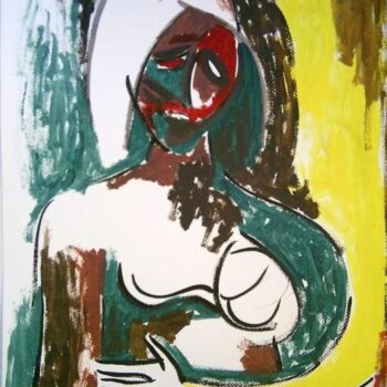 Pintura intitulada "Mother Child" por Mi Tina, Obras de arte originais, Óleo