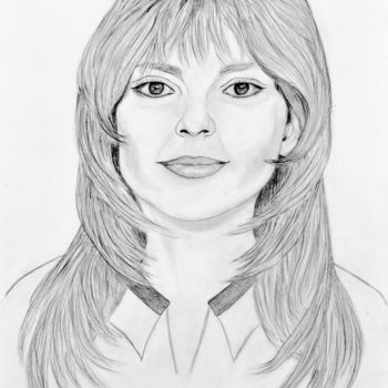 Tekening getiteld "France Gall" door Marie-Josée Reyes, Origineel Kunstwerk, Potlood