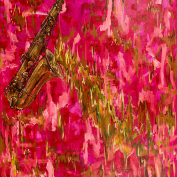 Картина под названием "Saxophone" - Mk Anisko, Подлинное произведение искусства, Масло