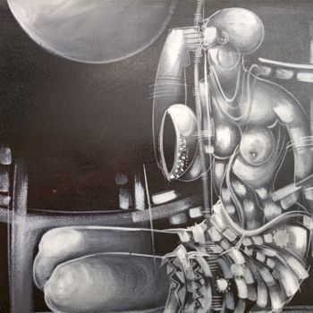 "Woman playing tradi…" başlıklı Tablo Jafeth Moiane tarafından, Orijinal sanat, Petrol