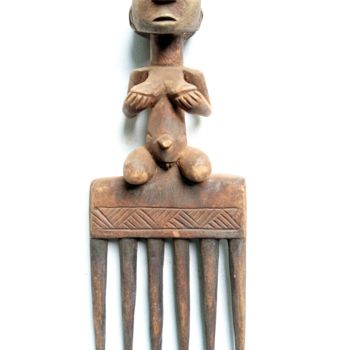 Sculptuur getiteld "Luba comb,African t…" door Jafeth Moiane, Origineel Kunstwerk, Hout