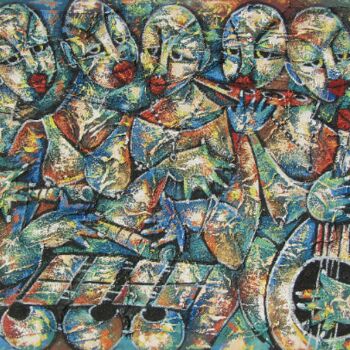"Female musicians" başlıklı Tablo Jafeth Moiane tarafından, Orijinal sanat, Petrol