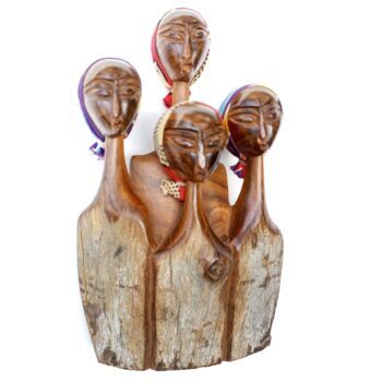 Sculpture titled "African women art,…" by Jafeth Moiane, Original Artwork, Wood