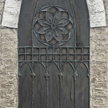 Malerei mit dem Titel "Skinny Window" von Mk Long, Original-Kunstwerk, Acryl Auf Keilrahmen aus Holz montiert