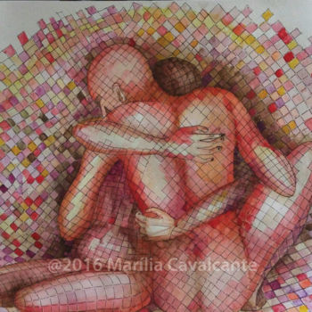 Pintura intitulada "abraco.jpg" por Marilia Moreira Cavalcante, Obras de arte originais, Aquarela