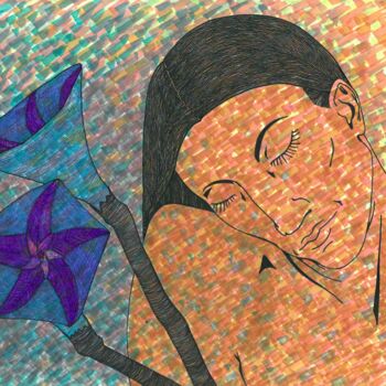 "A3 Indigenous girl…" başlıklı Resim Mmy Rising Sun tarafından, Orijinal sanat, Işaretleyici