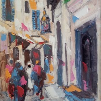 Pintura titulada "Ruelle de Fès" por Mohammed Bouafia, Obra de arte original, Acrílico