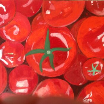 Pittura intitolato "Tomate marocaine" da Mohammed Rachid Iraqi, Opera d'arte originale, Olio
