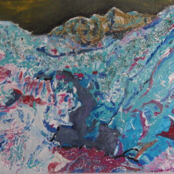 Painting titled "Negative landscape" by Mohammed Rachid Iraqi, Original Artwork, Oil