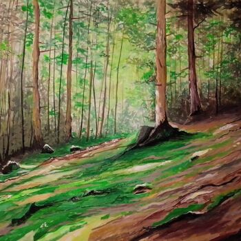 Peinture intitulée "Wonders of woods" par Moin Uddin, Œuvre d'art originale, Acrylique