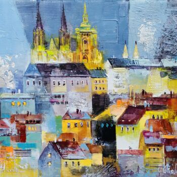 "Prague Castle" başlıklı Tablo Molena tarafından, Orijinal sanat, Akrilik Ahşap Sedye çerçevesi üzerine monte edilmiş