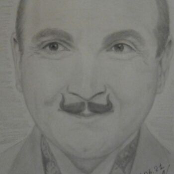 Dessin intitulée "Hercule Poirot (Dav…" par Nadège Baloban, Œuvre d'art originale, Crayon