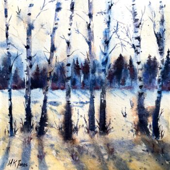 「Winter Woodlands」というタイトルの絵画 Monika Jonesによって, オリジナルのアートワーク, 水彩画