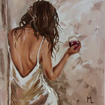 Painting titled "" AFTER LONG DAY "…" by Monika Luniak, Original Artwork, Oil