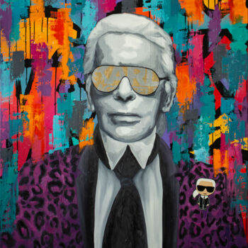 Painting titled "Just KARL" by Monika Mrowiec, Original Artwork, Oil