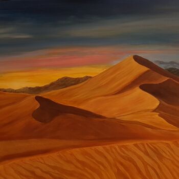 Картина под названием "Sunset in the Sahara" - Monika Mucha, Подлинное произведение искусства, Акрил