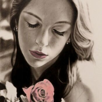 Painting titled ""La rosa"" by Monika Rembowska, Original Artwork, Oil