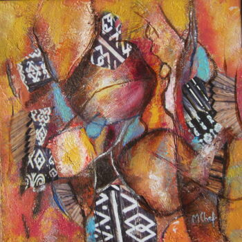 Peinture intitulée "Ethnique" par Monique Chef, Œuvre d'art originale, Acrylique