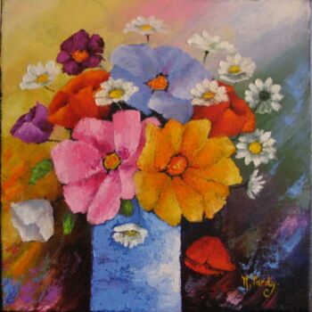 Painting titled "bouquet N°2" by Monique Tardy, Original Artwork