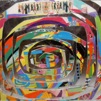 Collages intitulée "la-spirale-de-la-vi…" par Arts Monyk, Œuvre d'art originale
