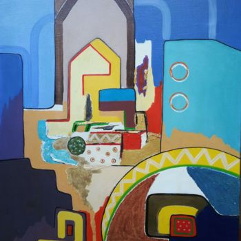 Peinture intitulée "quartier-des-orfevr…" par Monro, Œuvre d'art originale, Huile