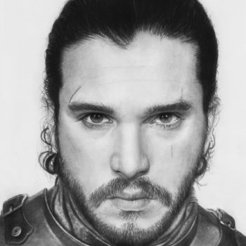 Drawing titled "Jon Snow" by Herbert Montijo, Original Artwork, Graphite