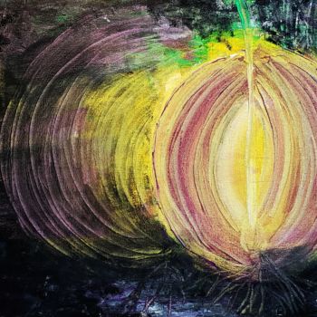Painting titled "onion" by Karma Castilho, Original Artwork, Acrylic