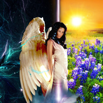 Digital Arts titled "The Guardian Angel…" by Moreno Franco, Original Artwork, Acrylic
