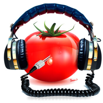 Artes digitais intitulada "Happy Tomato - T-Sh…" por Moreno Franco, Obras de arte originais, Trabalho Digital 2D
