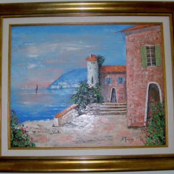 Painting titled "Le chateau (O Caste…" by Morgado, Original Artwork, Oil