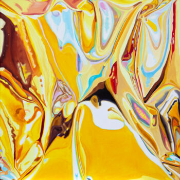 绘画 标题为“Watergold l” 由Morgan Bisoux, 原创艺术品, 油 安装在木质担架架上